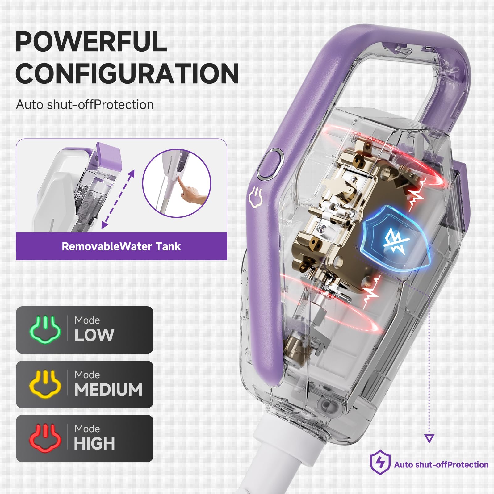 AAOBOSI steam mop 350ml tank for extended cleaning sessions