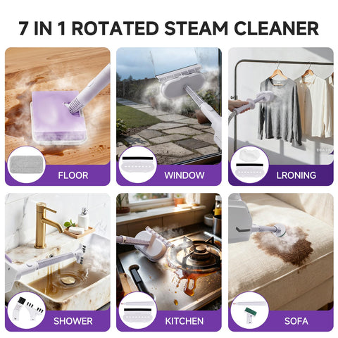 AAOBOSI steam mop in action on sealed hardwood floor lifting grime