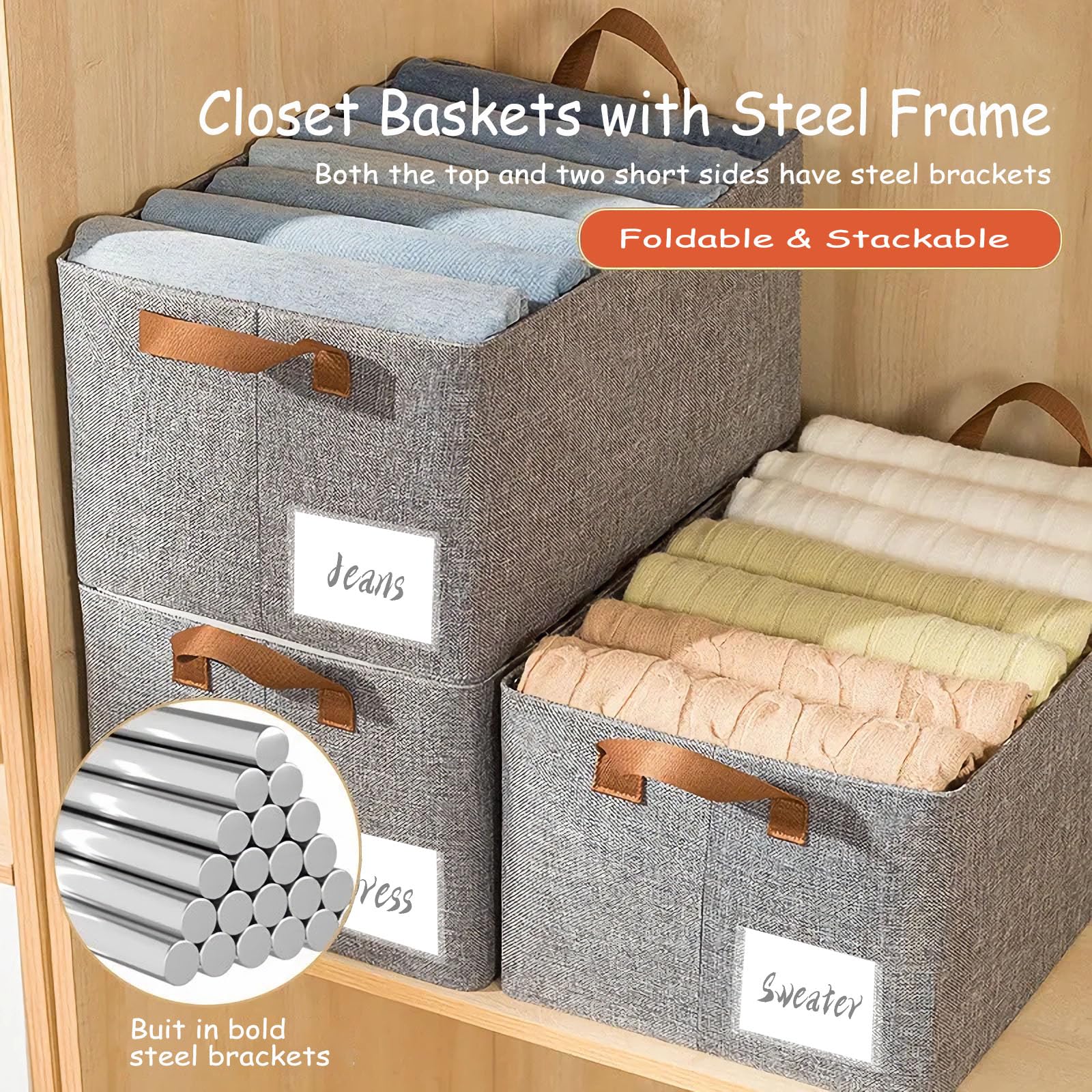 AARAINBOW linen closet organizer odorless oxford cloth material ensures long-lasting neat storage.