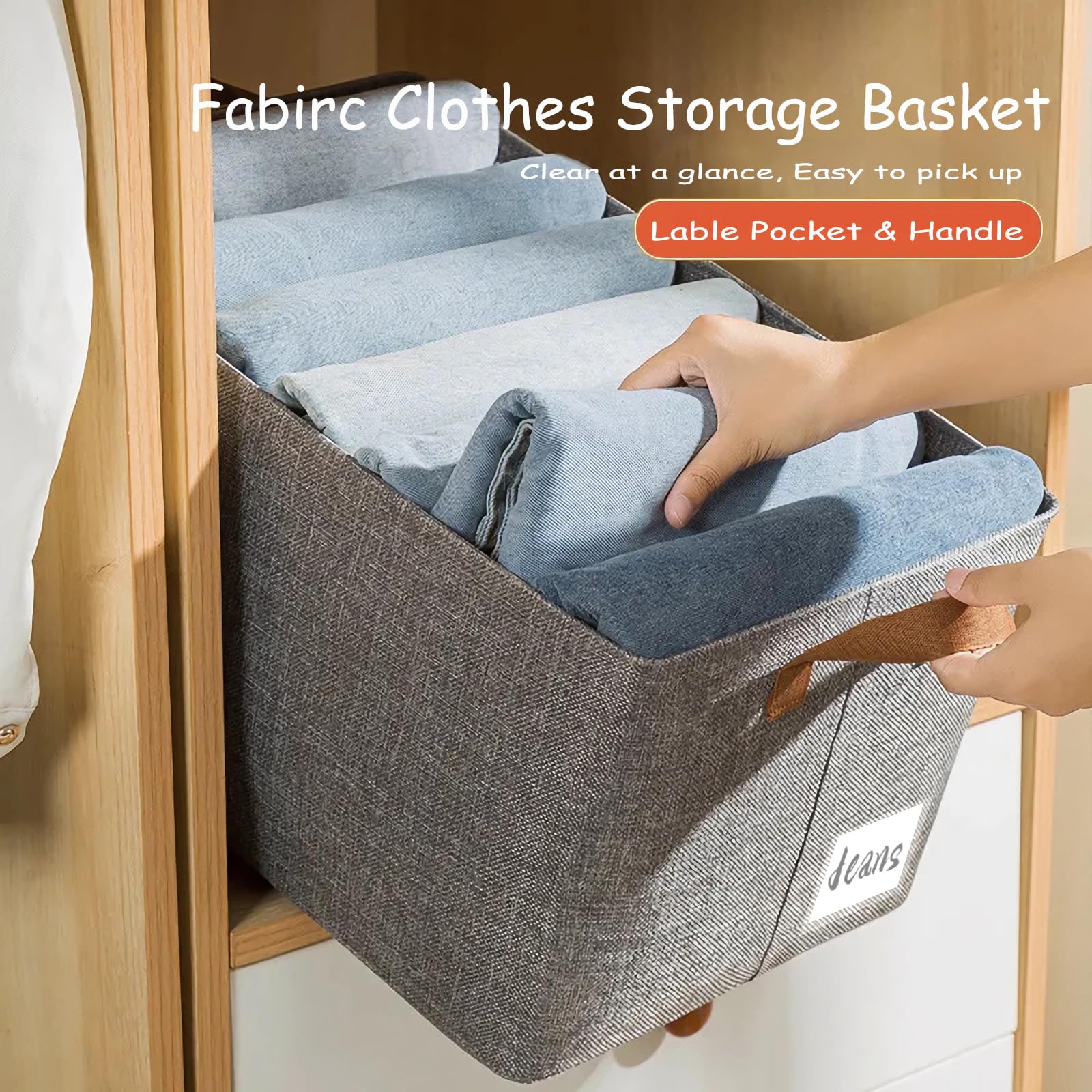 AARAINBOW linen closet organizer stackable bins maximize shelf space and order in a closet.