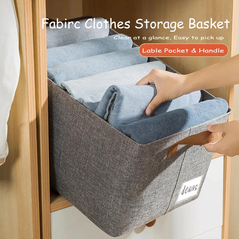 AARAINBOW linen closet organizer stackable bins maximize shelf space and order in a closet.