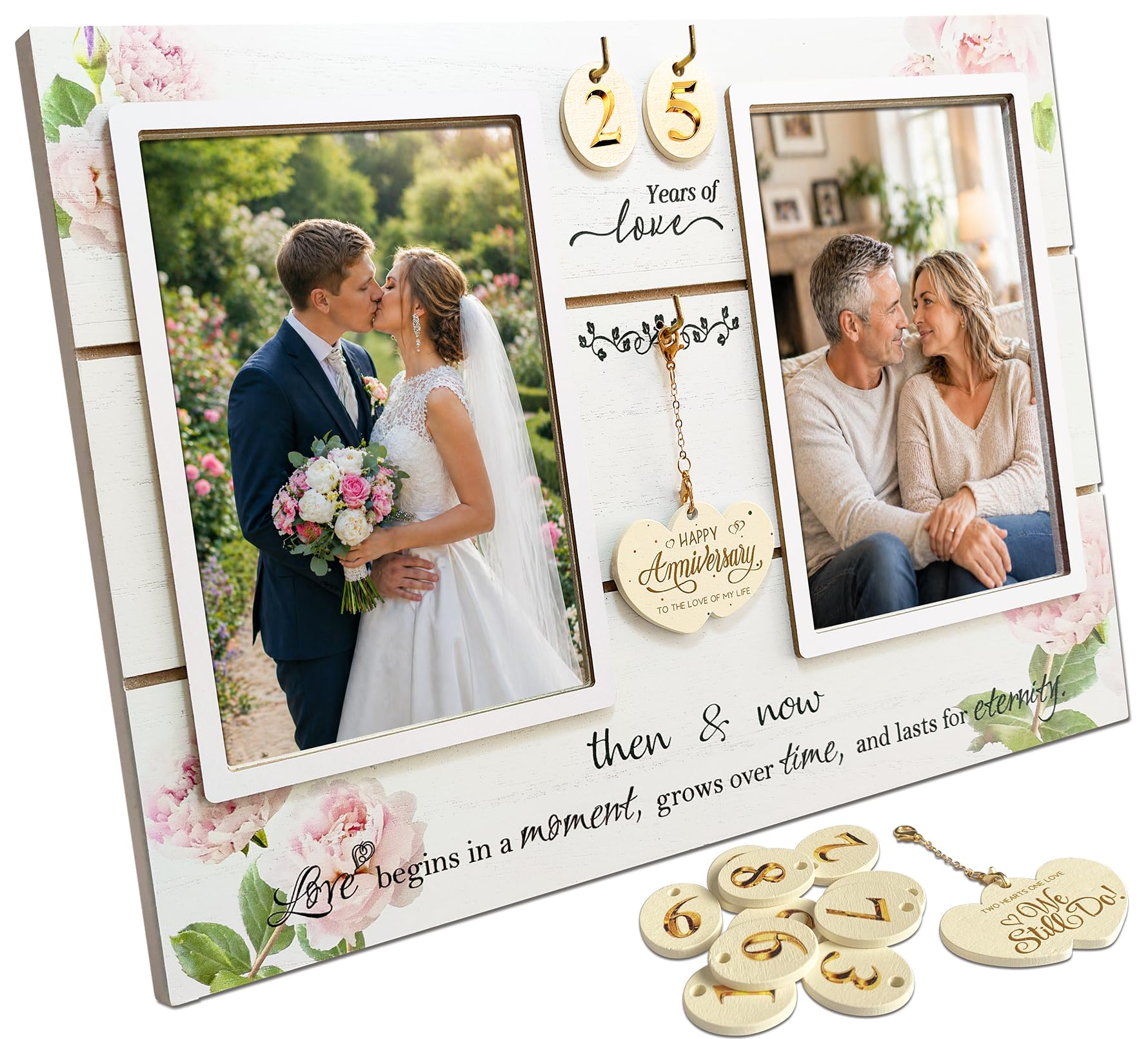 A'arkaJ anniversary frame with then-and-now photos for milestone memories