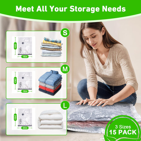 Thickened PA+PE material provides durable, tear-resistant storage.