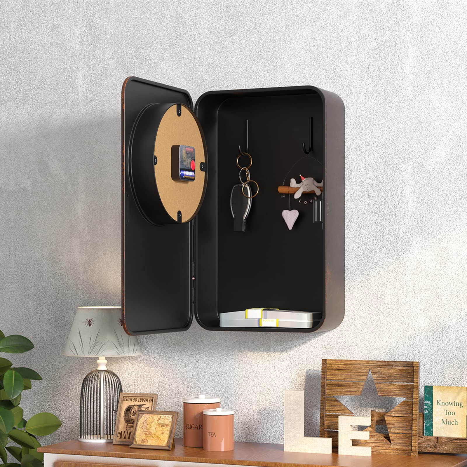 Abdurey quartz movement offers quiet operation for living spaces.