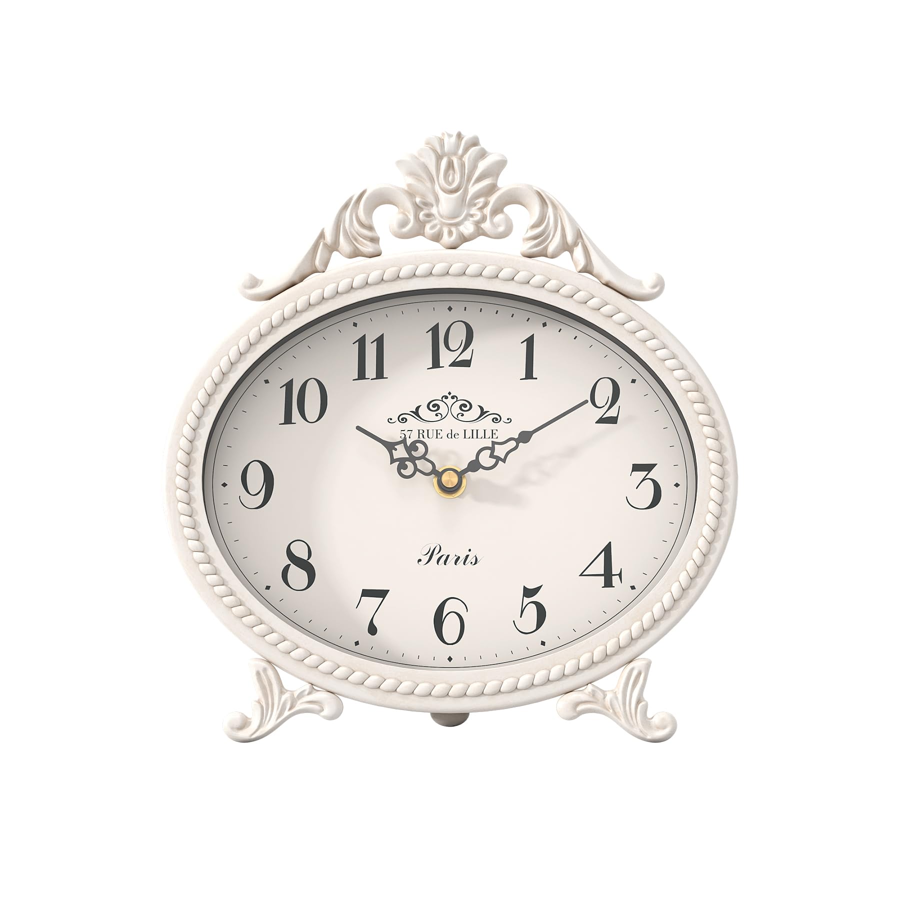 Abdurey vintage table clock on stand enhances desks with timeless charm.