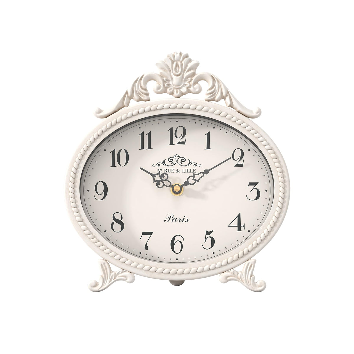 Abdurey vintage table clock on stand enhances desks with timeless charm.