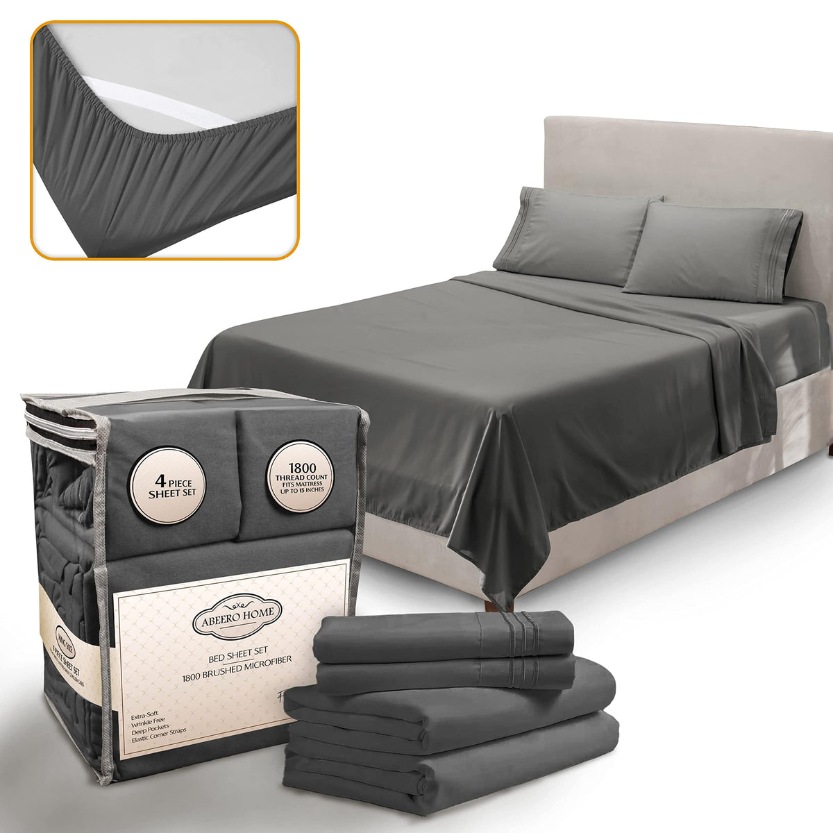Abeero Home king size cooling flat sheet on bed showing breathable comfort