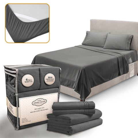 Abeero Home Queen Sheet Set close-up of luxury microfiber texture for soft comfort