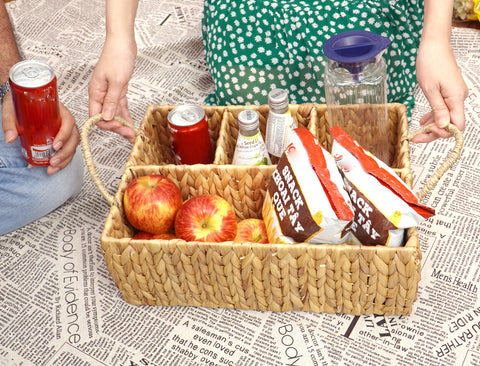 ABEL CRAFTS rectangular four-section basket for quick organization