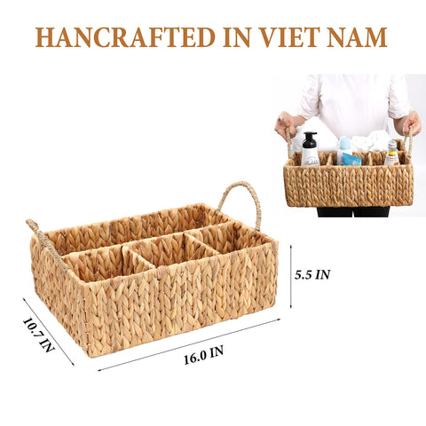 ABEL CRAFTS wicker divided basket in kitchen for organized storage