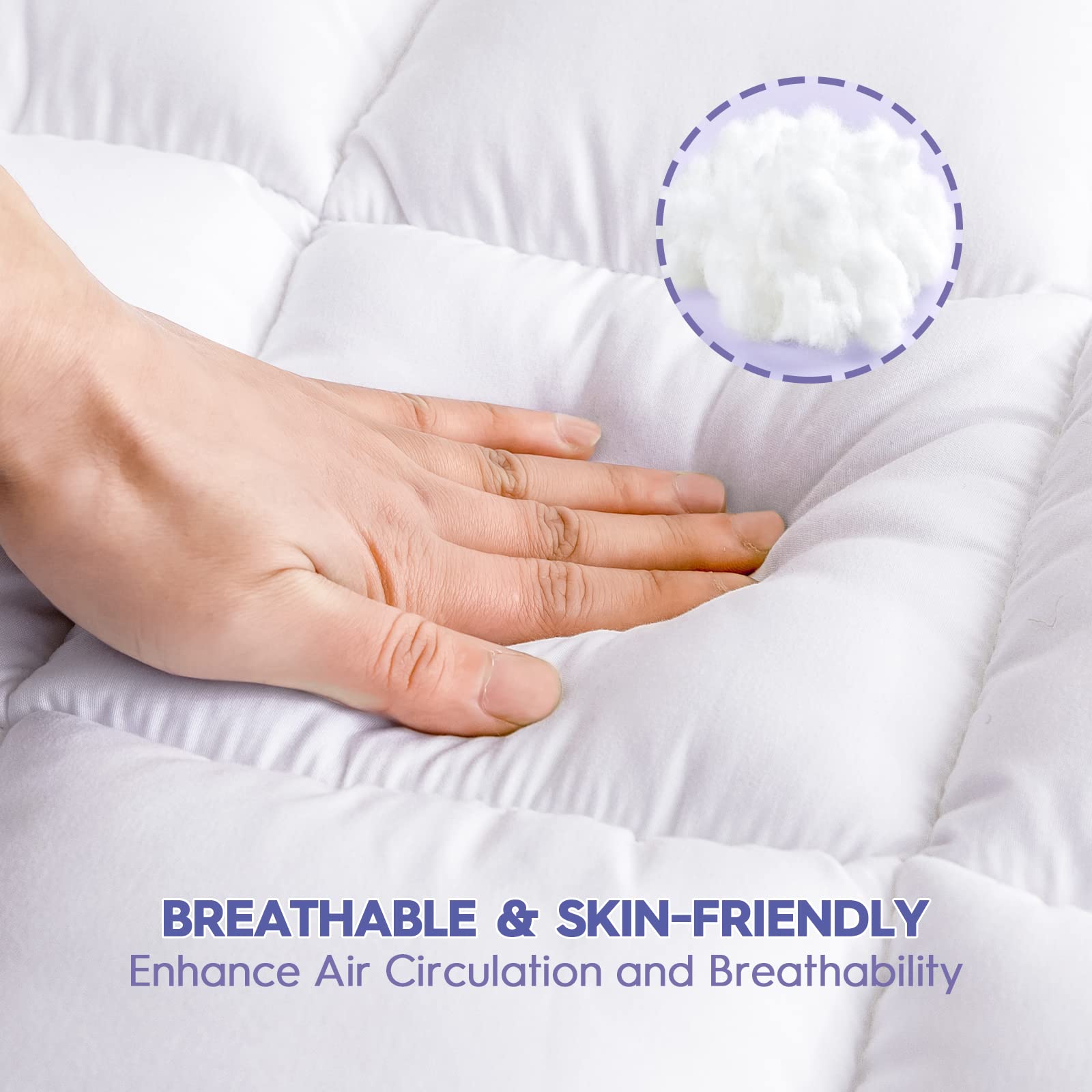 ABENE soft microfiber cover offers breathable, skin-friendly feel.