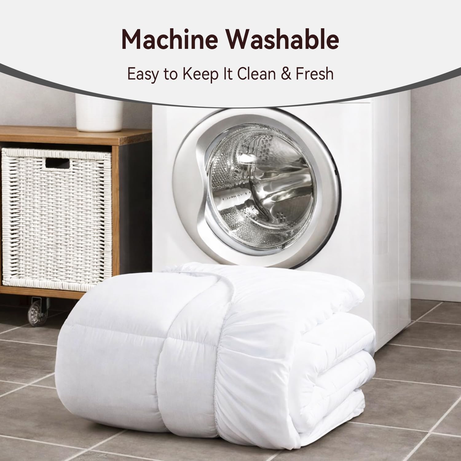 ABENE Queen Topper machine washable fabric for easy care.