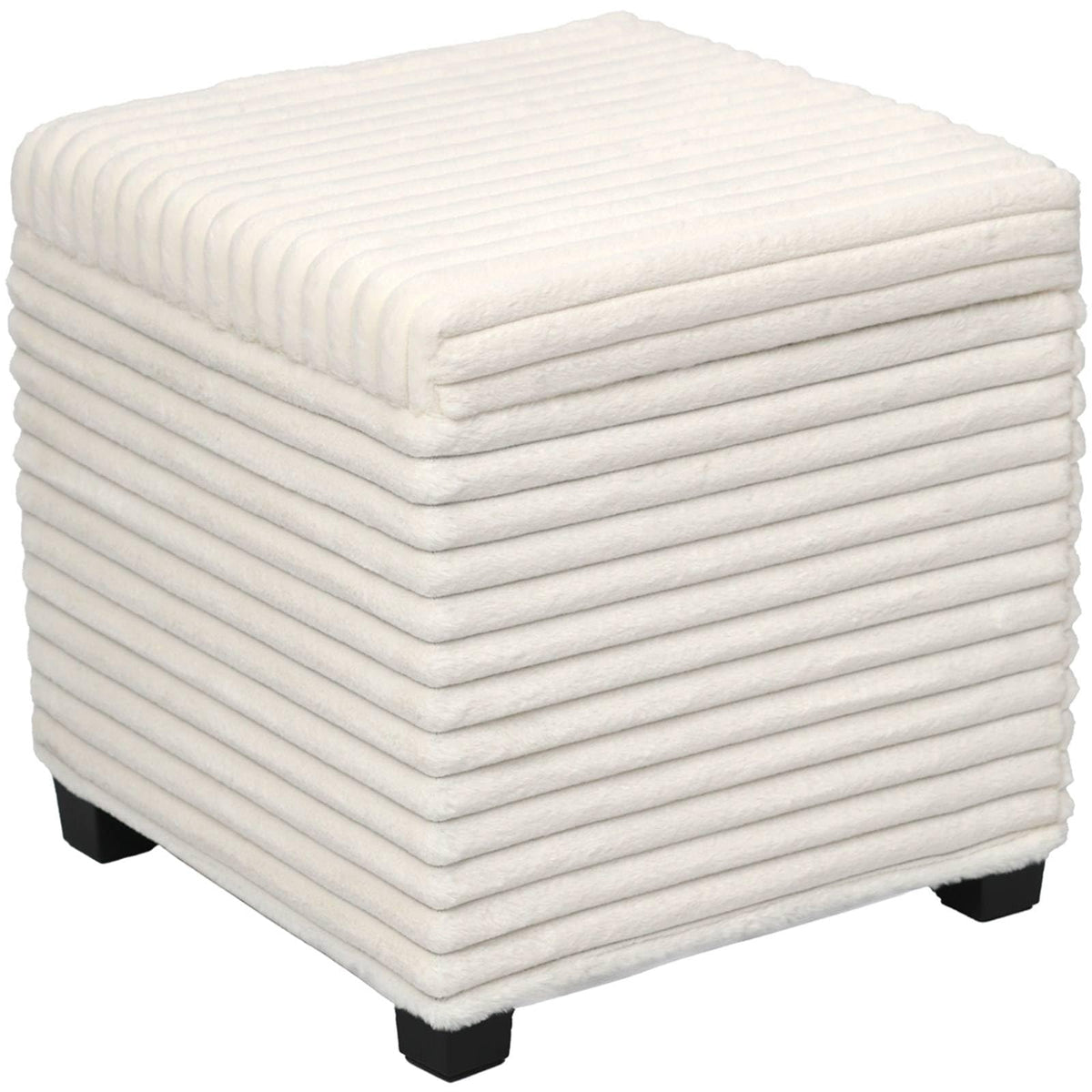 ABHENG 17-7 inch faux fur ottoman cube with legs offers cozy seating.