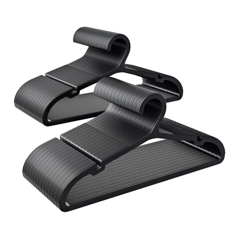 ABHENG 80-pack clothes hangers front view for neat, space-saving closet organization.