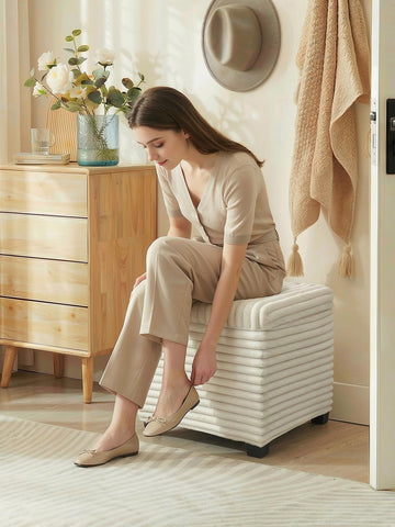Hidden storage beneath lid helps declutter sofas and rooms.