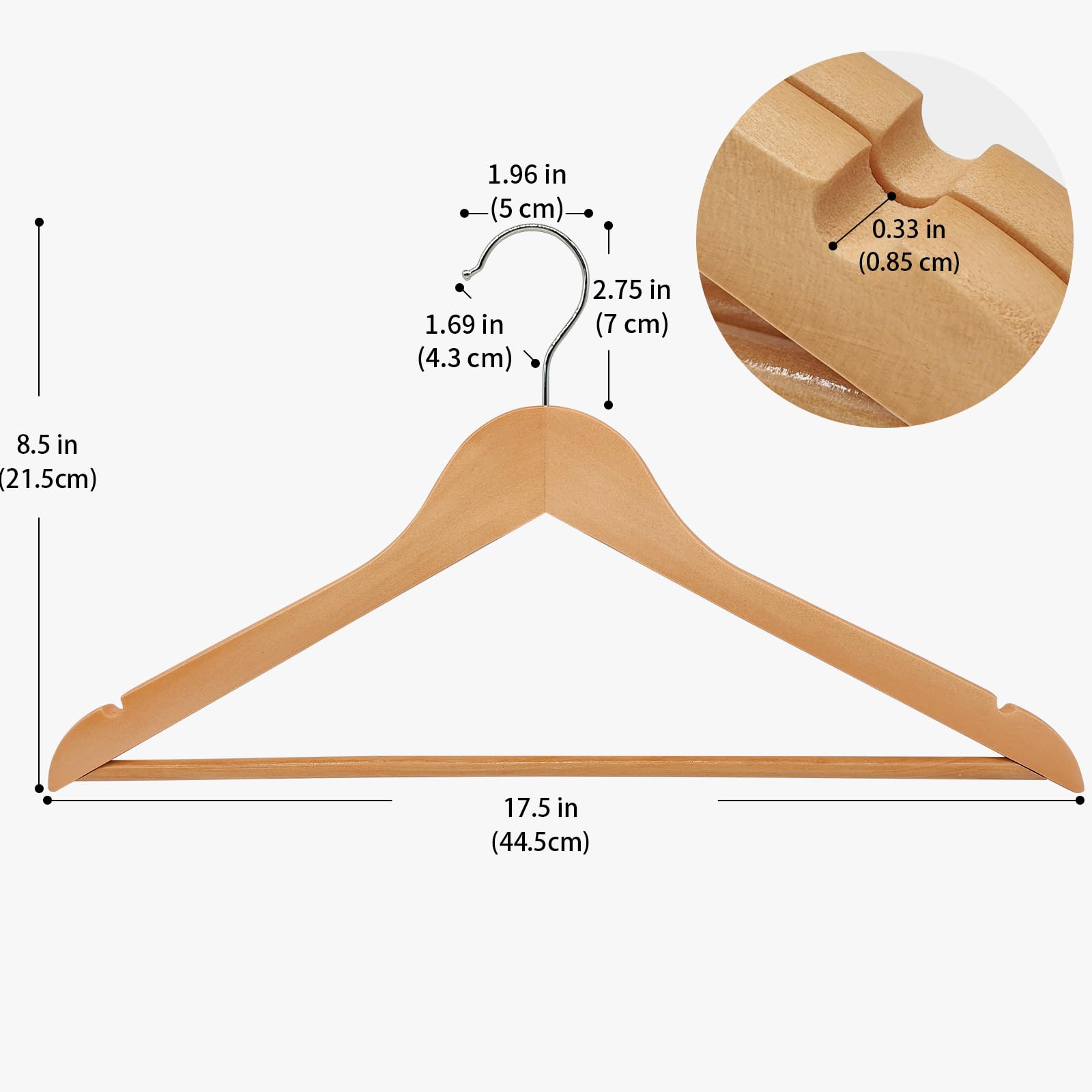ABHENG durable wood hanger supports up to 11 lb for heavy coats