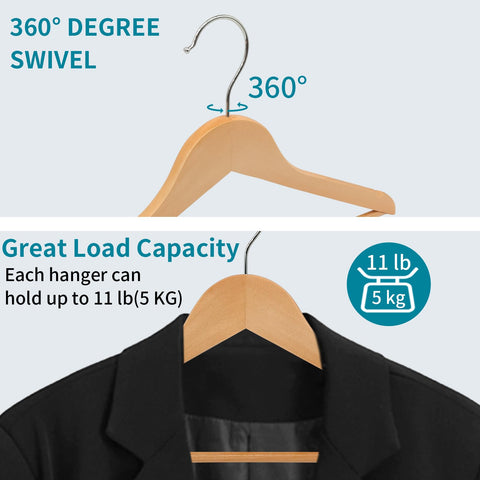 ABHENG hand-polished finish protects fabrics on wooden hanger