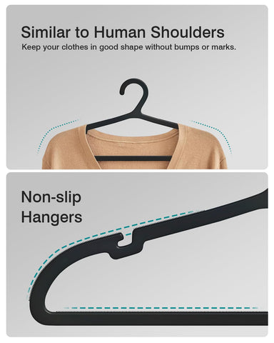 ABHENG hangers with non-slip TPR grip provide secure daily use.