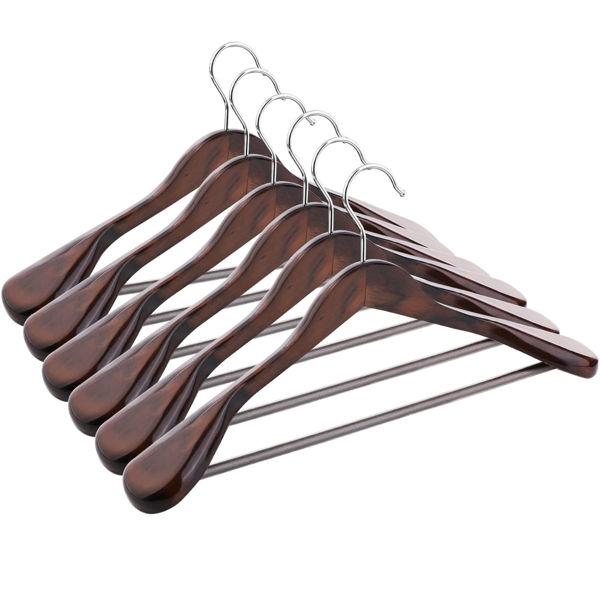ABHENG solid wood suit hangers with 5 kg capacity for heavy coats and suits.
