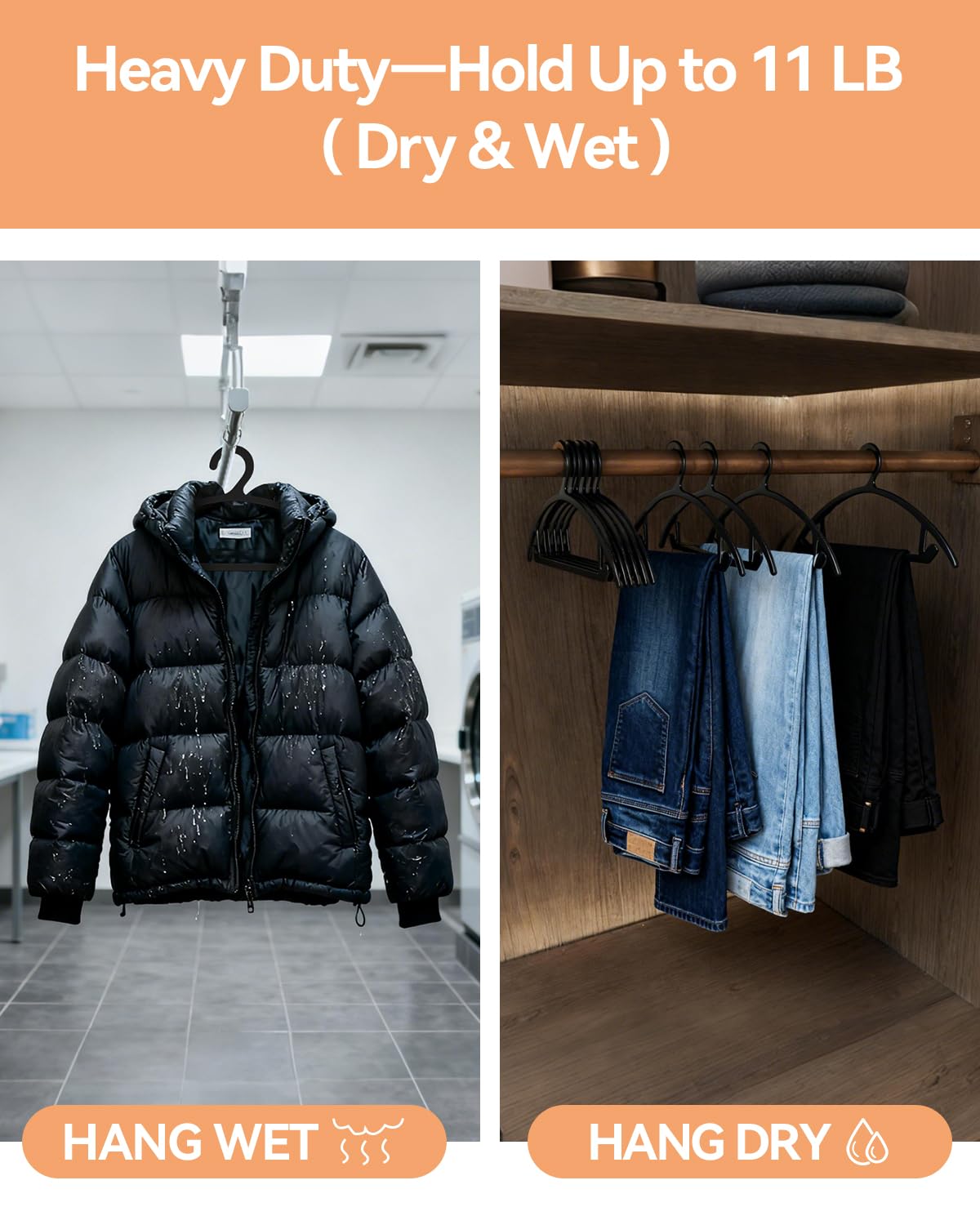ABHENG TPR anti slip layer keeps clothes in place and wrinkle free