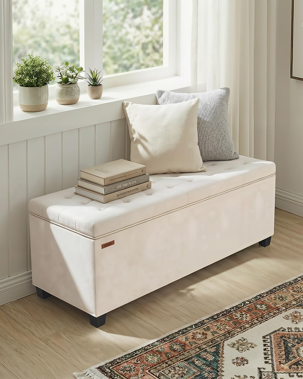 ABHENG velvet storage ottoman assembly in minutes with included tools