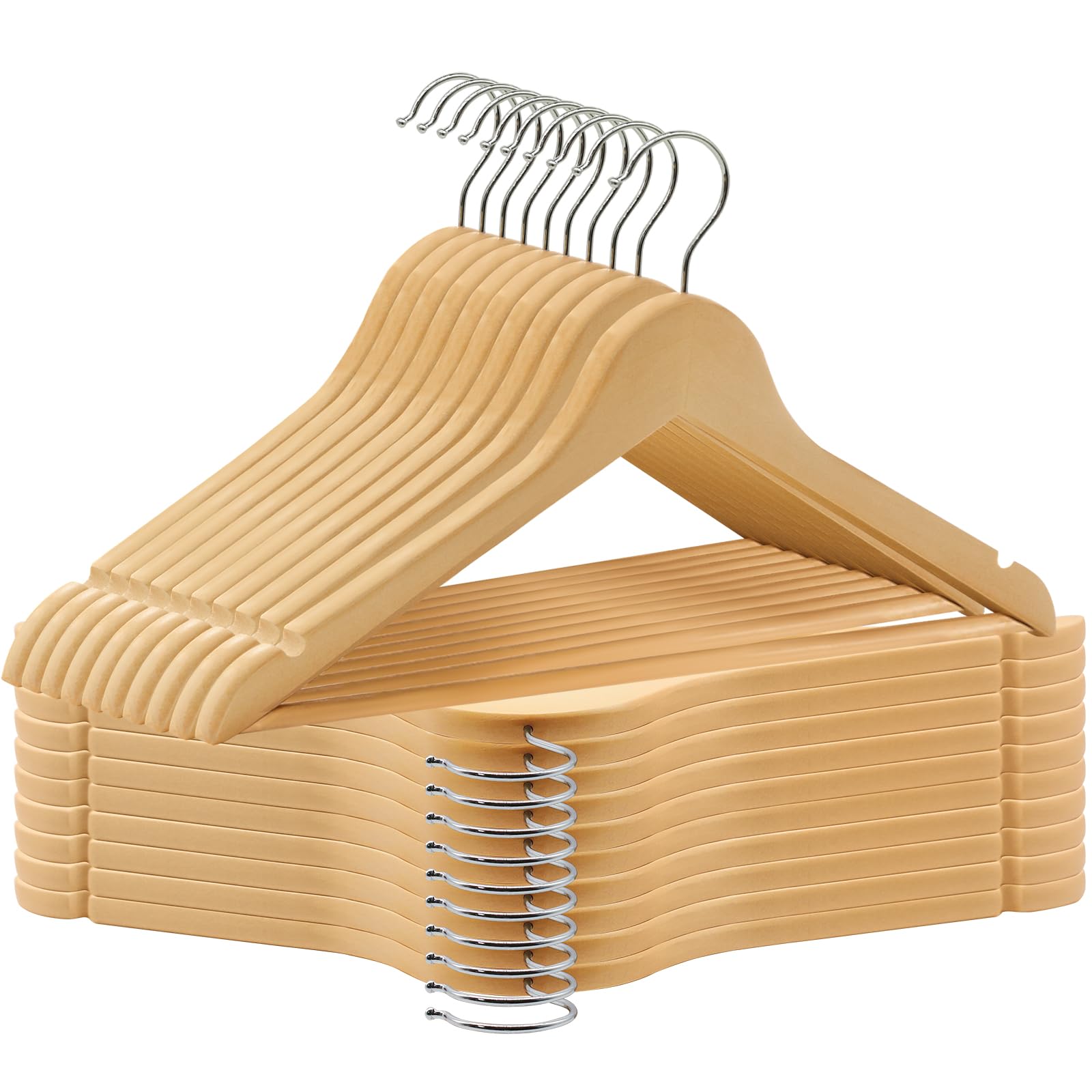 ABHENG wooden coat hanger with natural texture for upscale closets