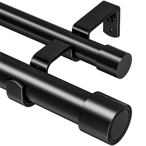 Abiglifty double curtain rod 42-122 inch with telescoping range for versatile window styling