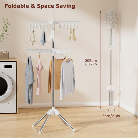 Abiglifty foldable drying rack collapsed for compact storage.