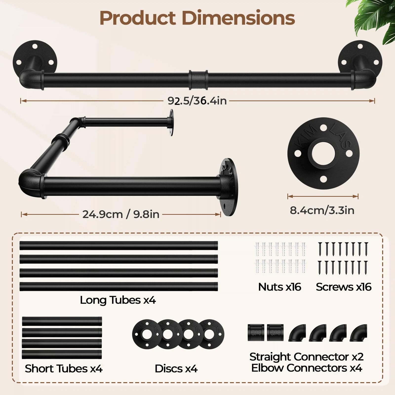 Abiglifty industrial pipe design rack brackets add vintage style and secure mounting