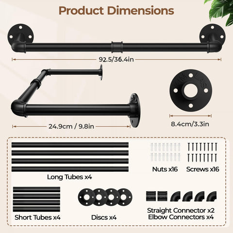 Abiglifty industrial pipe design rack brackets add vintage style and secure mounting
