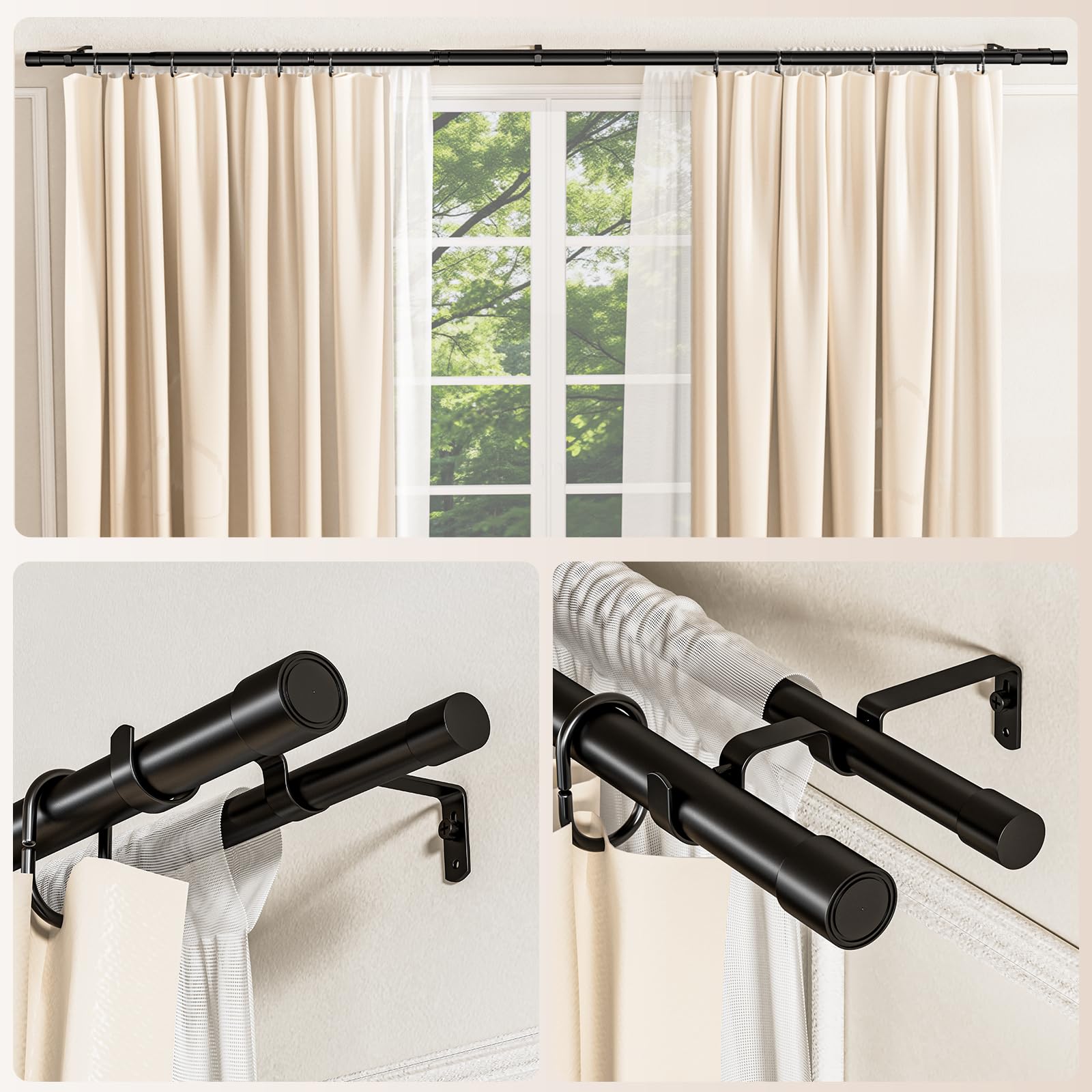 Abiglifty living-room drape setup shows layered styling possibilities