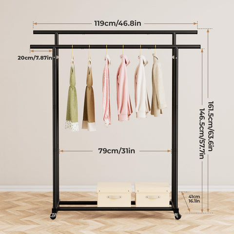 Abiglifty portable closet organizer with quick assembly for apartments