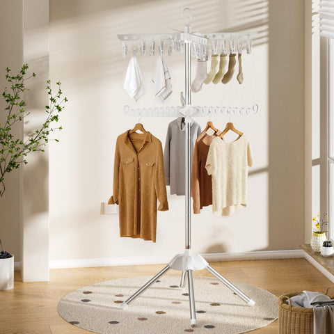 Abiglifty space-saving rack enhances small living areas.