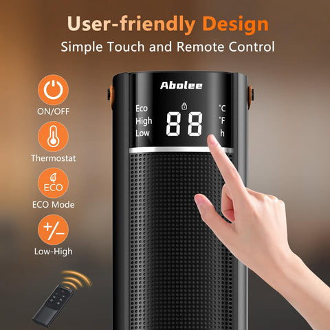 Abolee eco mode with thermostat sensor for optimized comfort.
