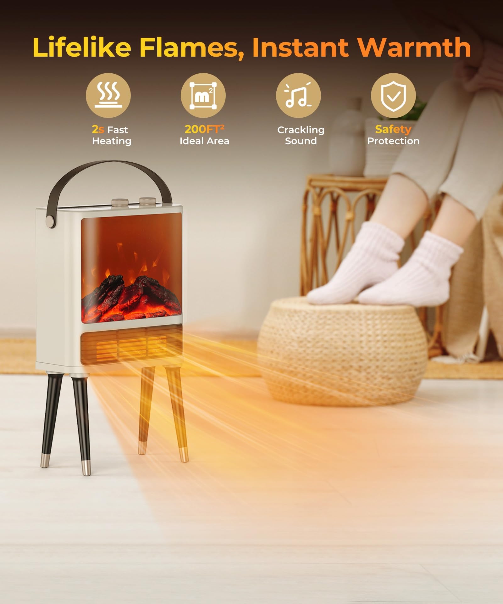 Abolee compact design fits small spaces while delivering steady heat.