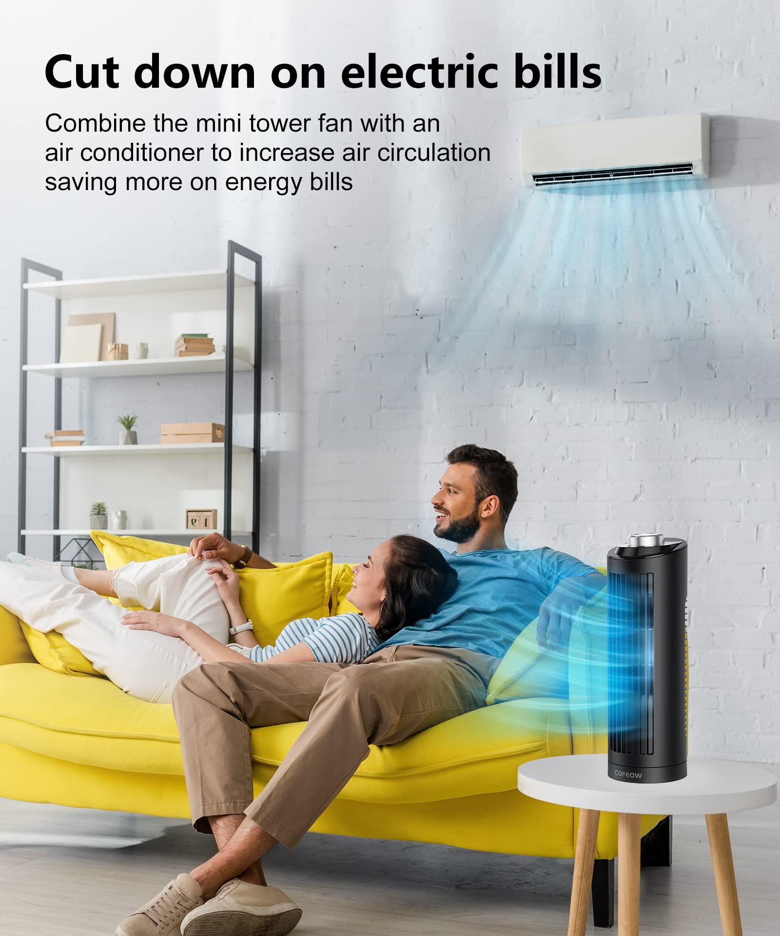 Abolee quiet fan operates at 25 dB for peaceful sleep.