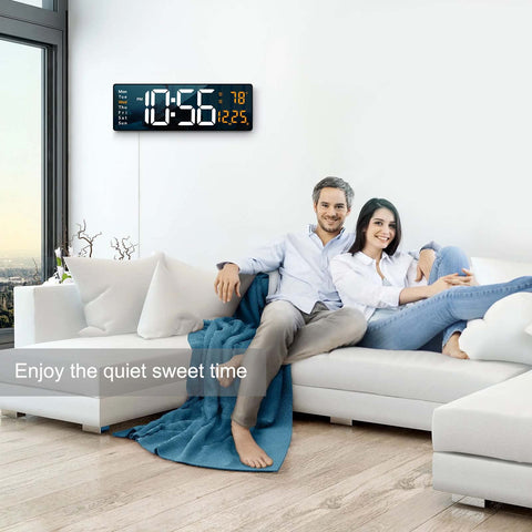 Abovsare date week and temperature readouts help plan your day.