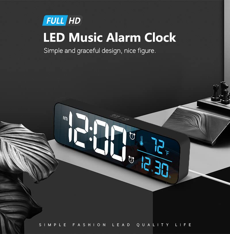 Abovsare digital clock with automatic brightness for comfortable viewing day or night