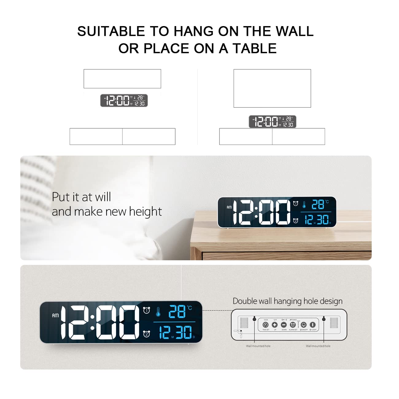 Abovsare digital clock complements living room decor and style