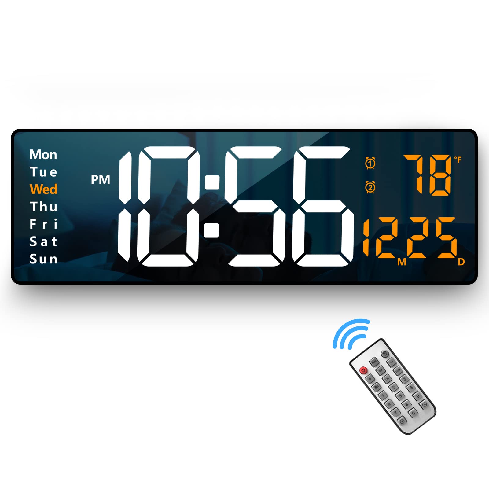 Abovsare digital wall clock with 16.2 inch LED display for easy viewing from anywhere.