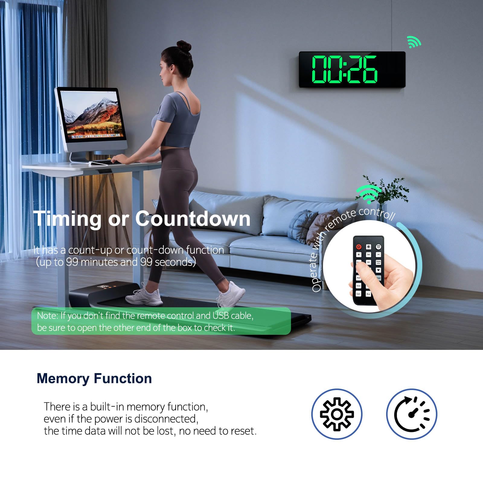 Abovsare memory function preserves time settings after power interruptions.