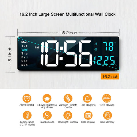 Abovsare LED clock auto brightness feature adapting to room lighting