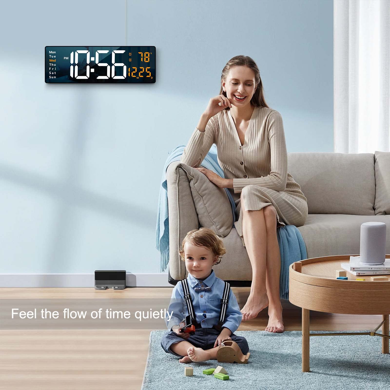 Abovsare clock memory function preserves settings after power outages.