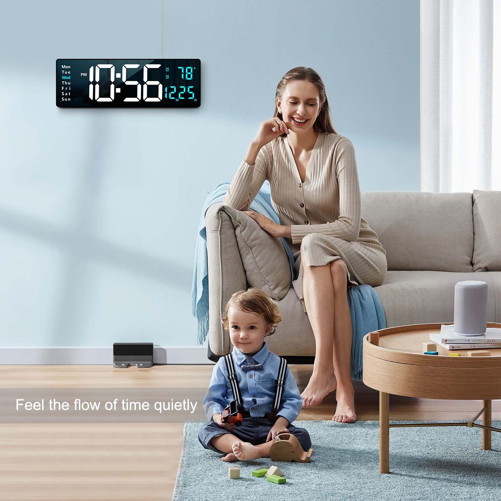 Abovsare wall clock memory function preserves time settings after power loss