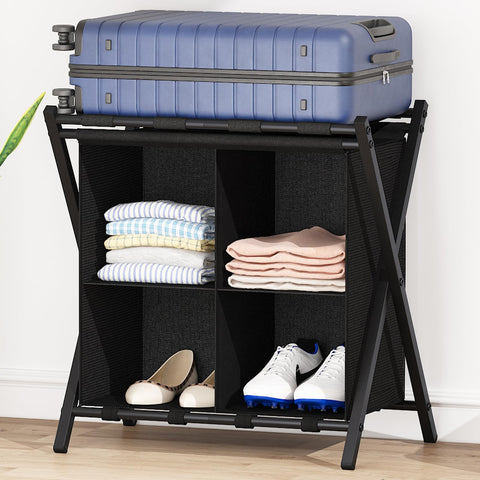 aboxoo luggage rack with assembly steps and sturdy steel frame for lasting use