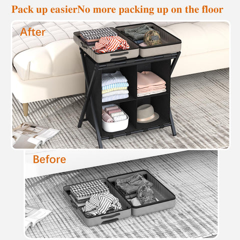 aboxoo luggage rack compact dimensions fit behind doors or under beds