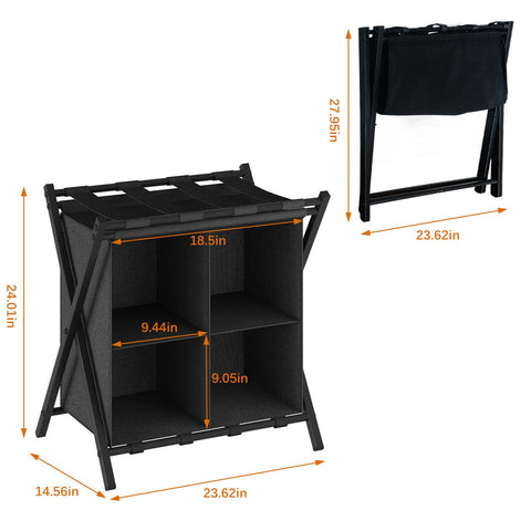 aboxoo luggage rack ready to use in a room, keeping luggage off the floor