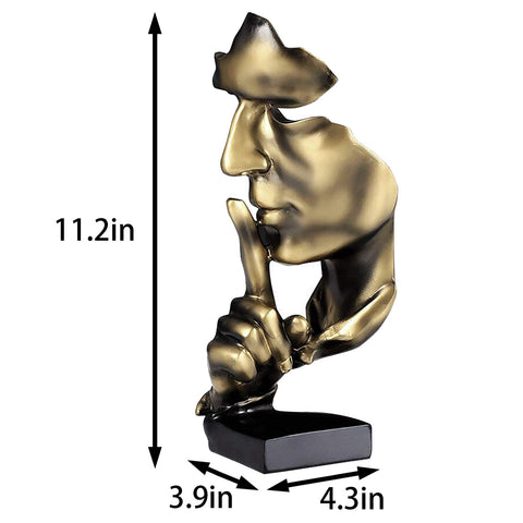 aboxoo Shh-mask Statue in gold detail adds mysterious charm to a room.