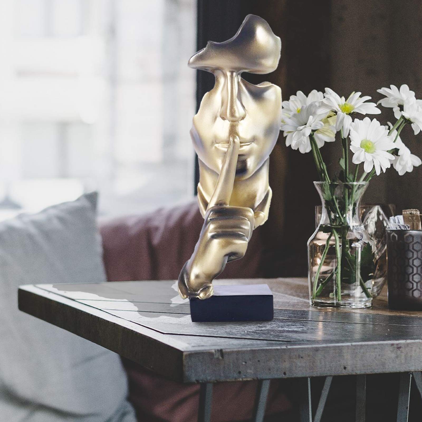 aboxoo Thinker face detail highlights handcrafted texture and finish.
