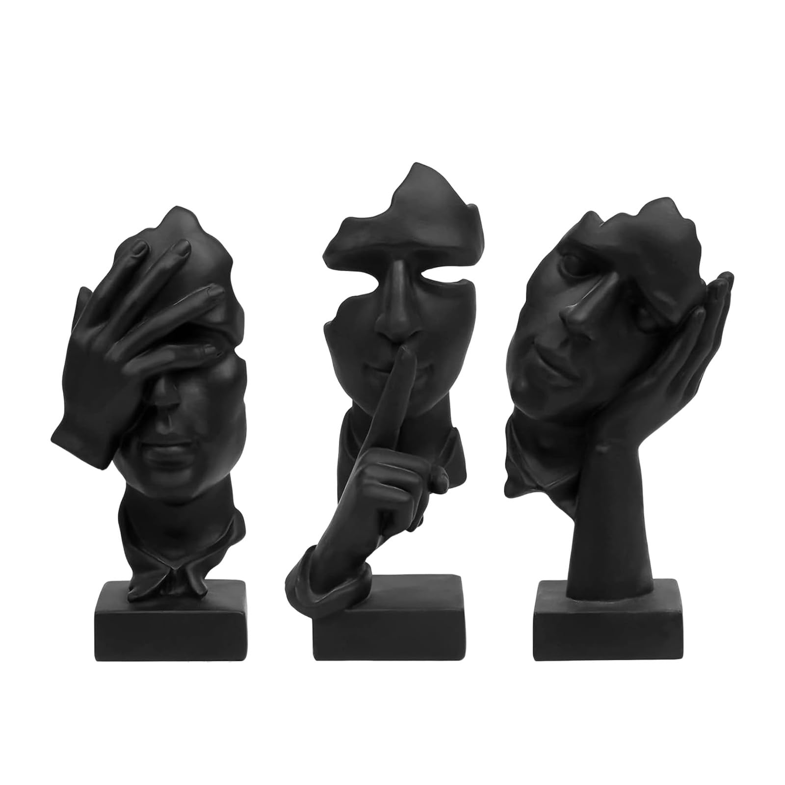 aboxoo thinker statue set in black enhances modern living spaces with contemplative decor